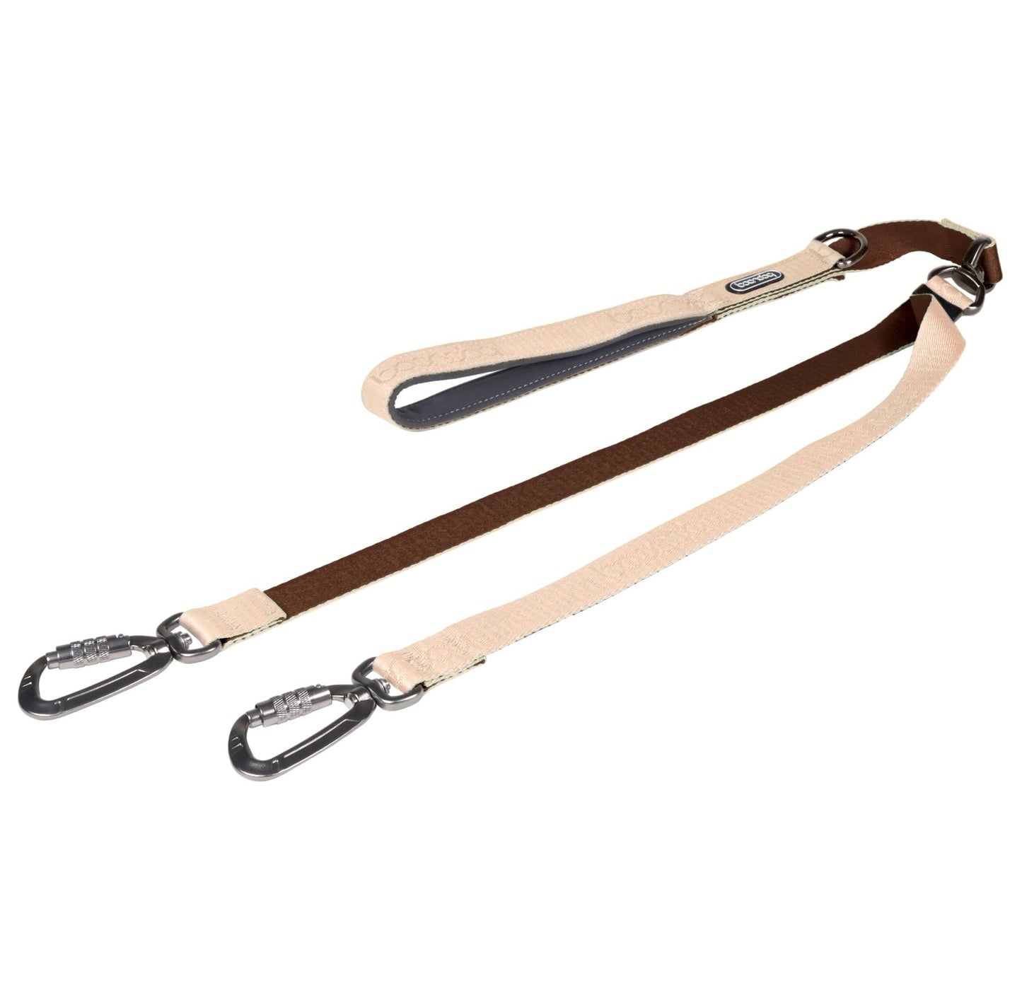 Dual Leash 雙扣防暴衝可調節式牽引繩 - 奶茶色