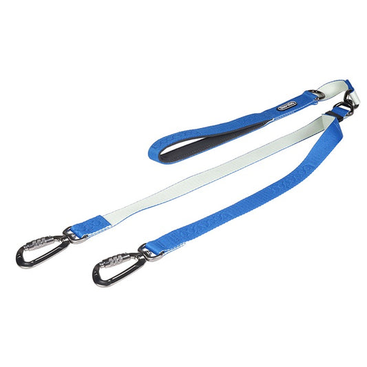Dual Leash 雙扣防暴衝可調節式牽引繩 - 奶油藍