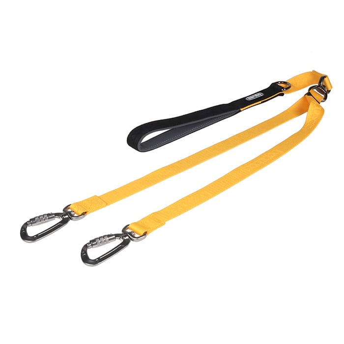 Dual Leash 雙扣防暴衝可調節式牽引繩 - 黃色