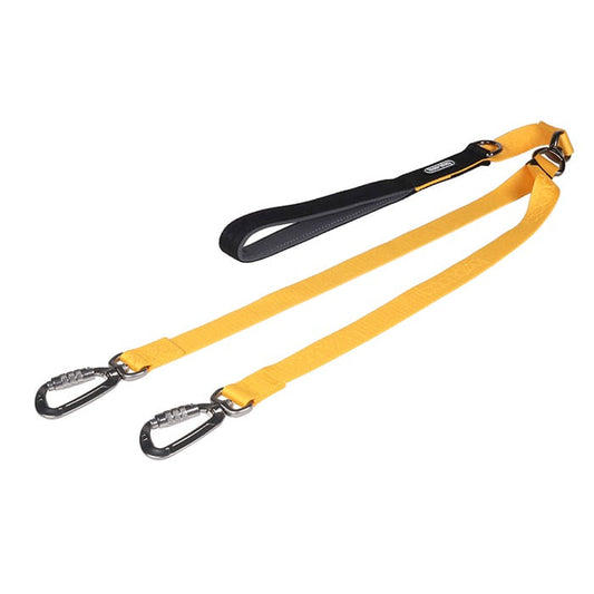 Dual Leash 雙扣防暴衝可調節式牽引繩 - 黃色